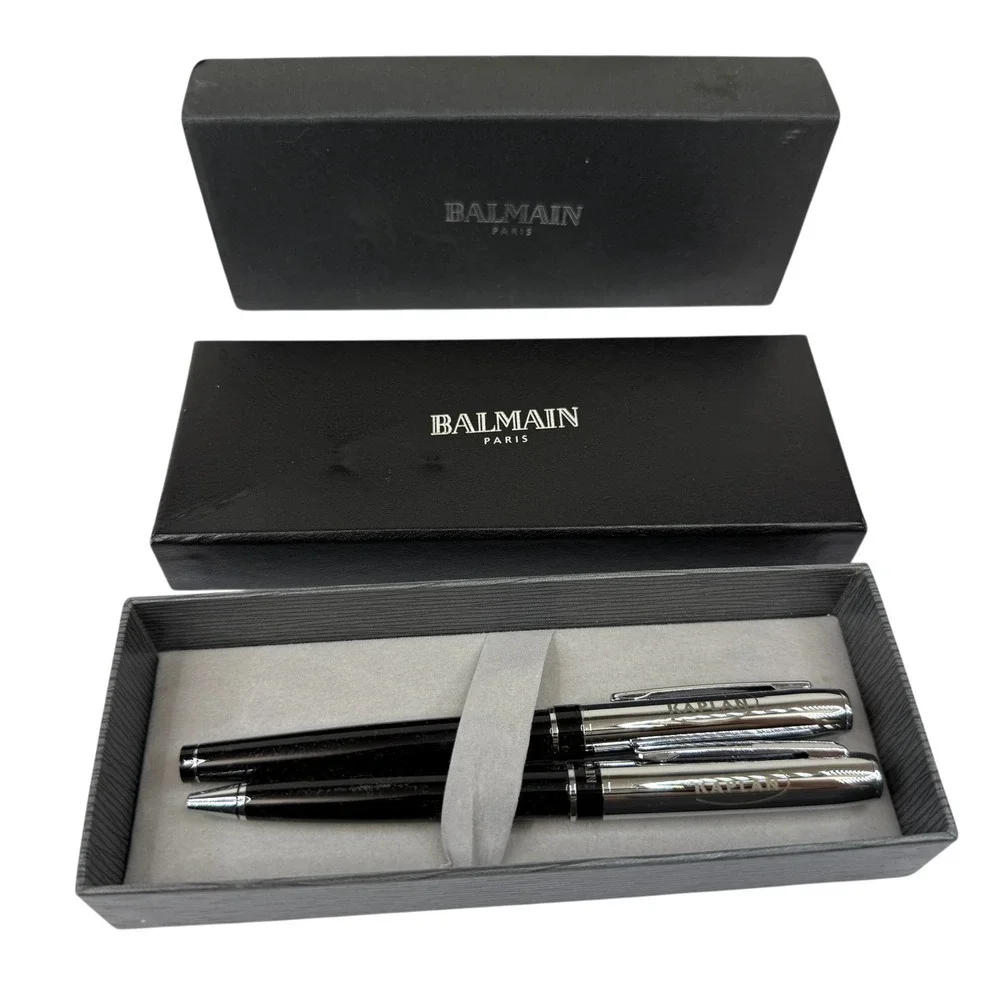 BALMAIN PARIS Executive Pen Set - Rollerball & Ballpoint Pens w/ Kaplan Logo